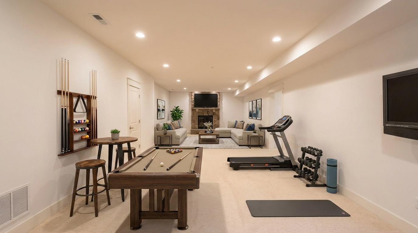 Recreation Room — virtually staged